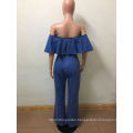 New Arrivals Trendy Casual Clothing Ruffle Rompers Jumpsuit for Women